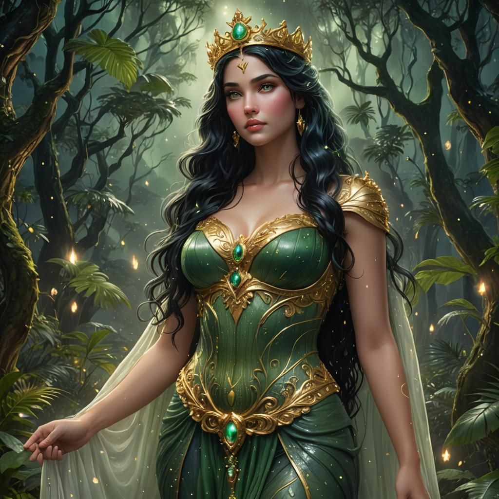 Aphrodite in Rainforest: Digital Matte Painting