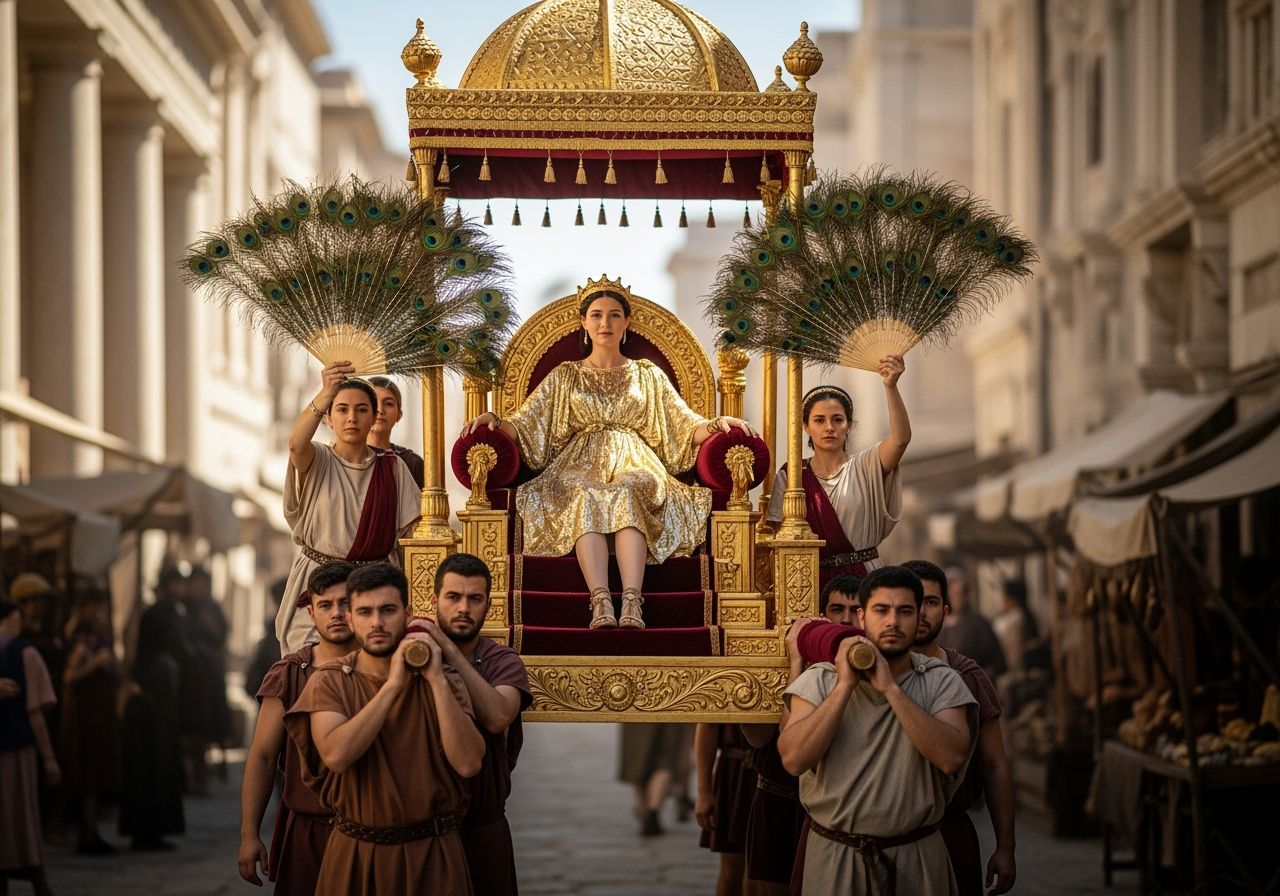 Empress Messalina on Litter Throne in Ancient Rome