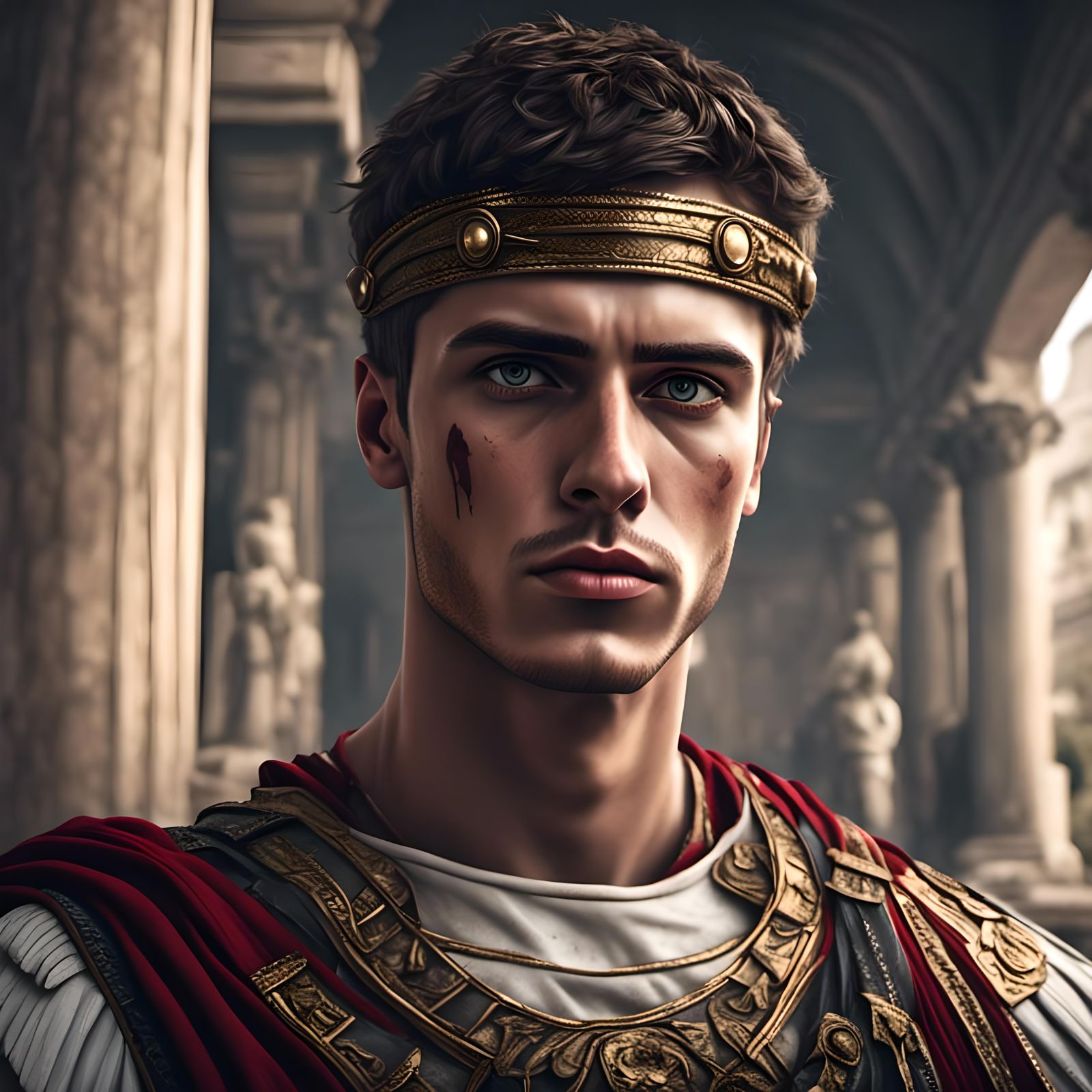 Thug as Caligula in Ancient Rome Portrait