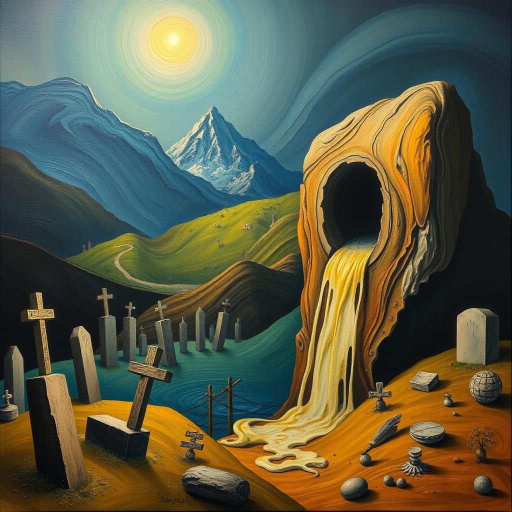 Surreal Cascade: A Dali-esque Vision