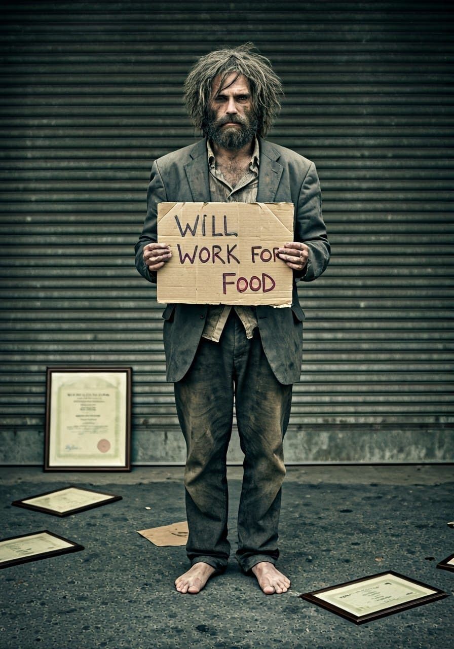 Barefoot Man's Desperate Plea in Urban Decay