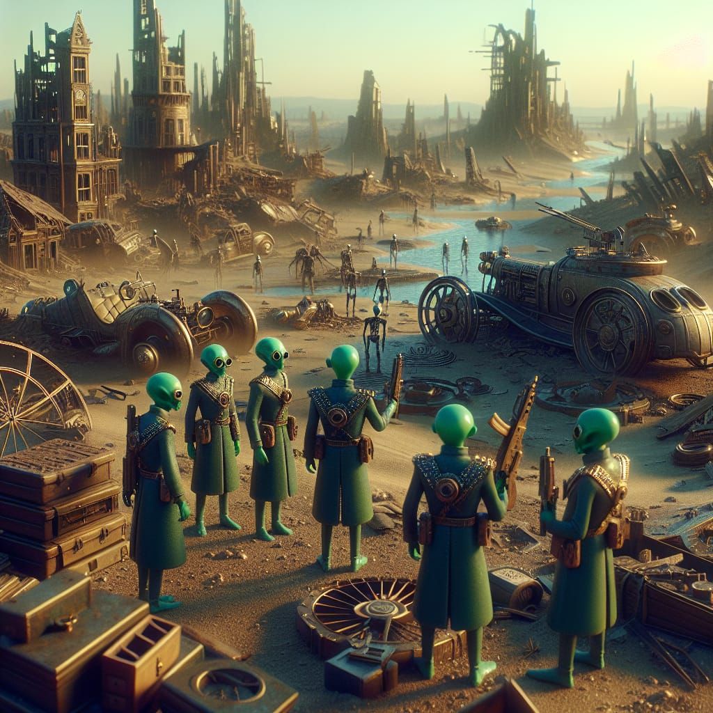 1960s Steampunk Sci-Fi Battlefield in 8K