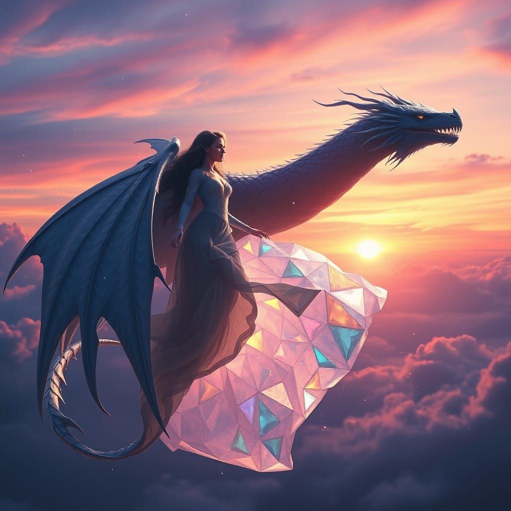 Princess Lysandra and Aetheris Soar Through Celestial Skies....