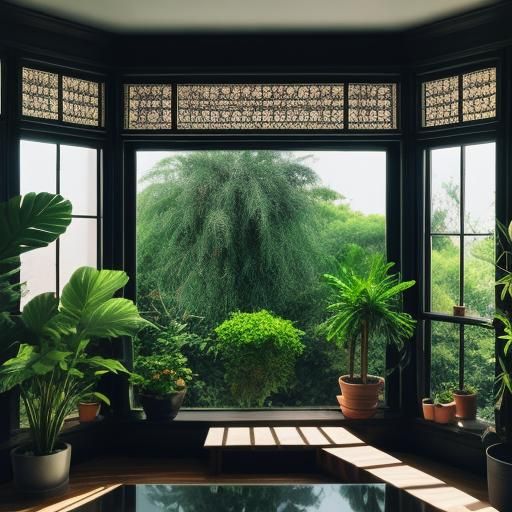 Lush Indoor Garden in Dark Modern Home