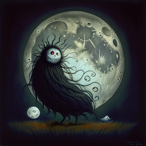 Hauntingly Whimsical Sheet Ghosts Under Ornate Moon
