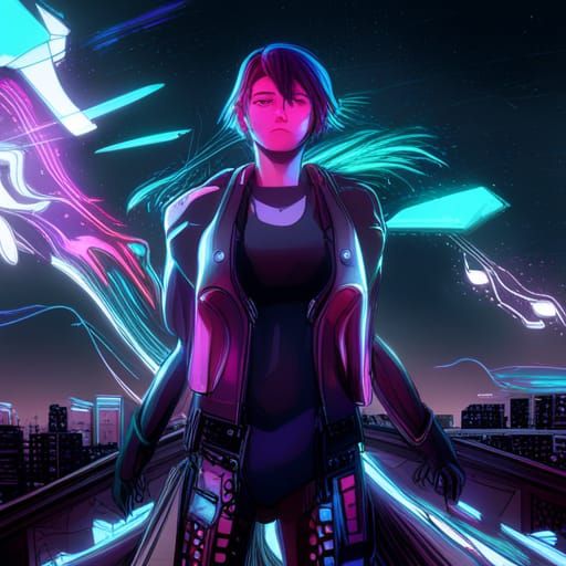 Cyberpunk Team Reunion in Metallic Colors