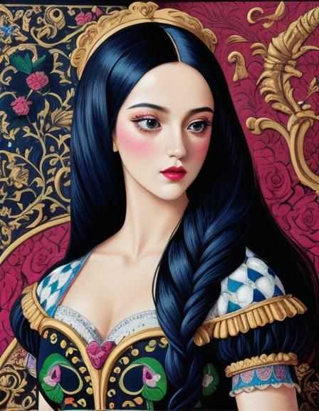 Pointillist Portrait with Renaissance Influences