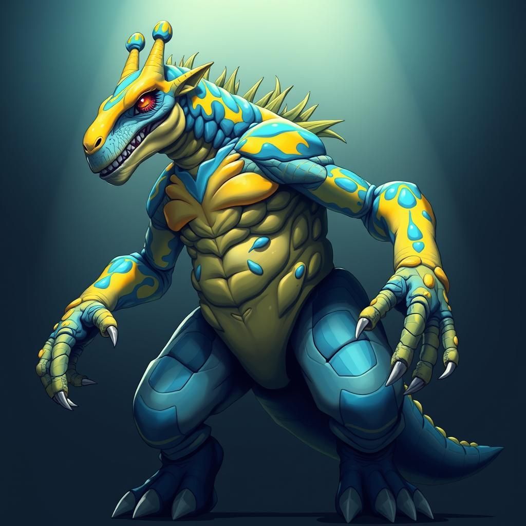 Towering Alien Monster Hybrid in Anime Style