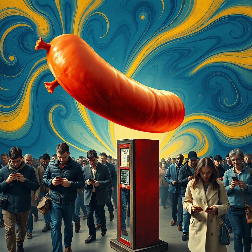Surreal Sausage Levitates Above Last UK Telephone Box, Ignor...