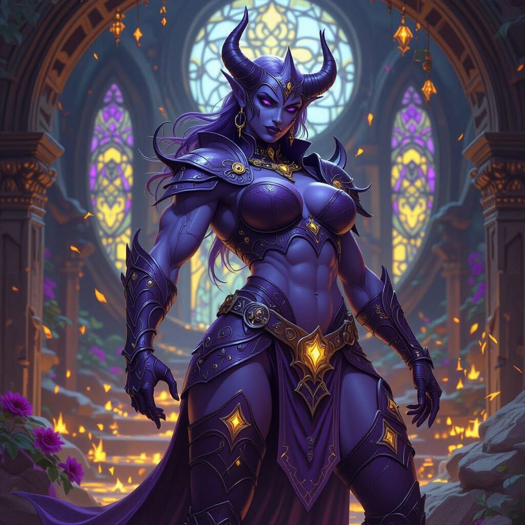 Dark Fantasy Drow Warrior in Intricate Armor