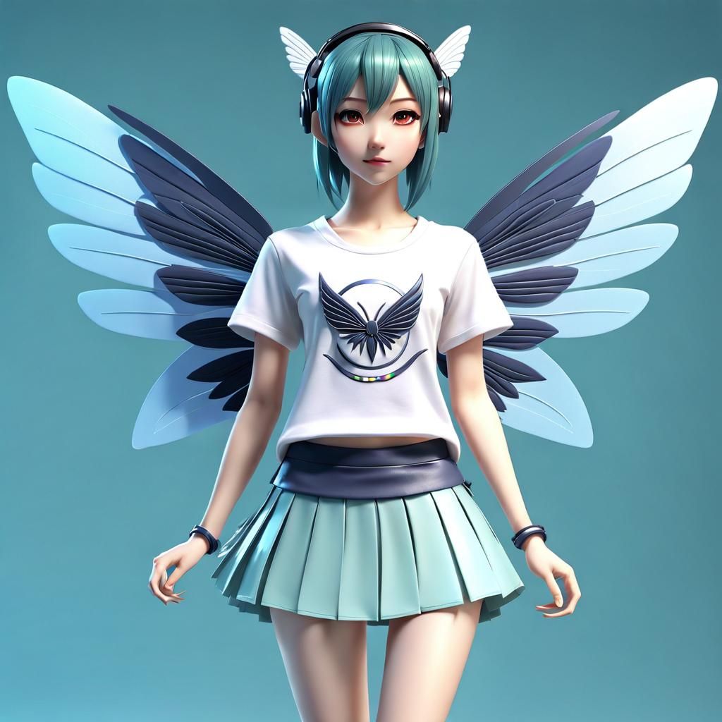 Modern Fairy in 3D Japanese Anime Style
