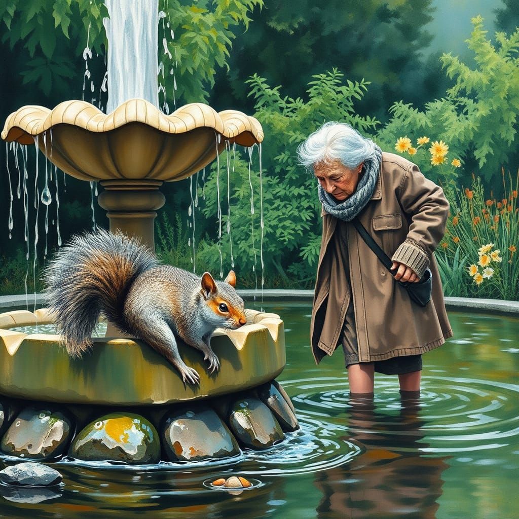 Squirrel Rescue: Gouache Painting with Impasto Brushstrokes