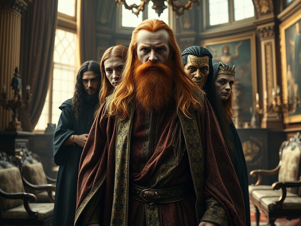 Dignified Redhead King in Royal Chamber: Mental Health Conce...