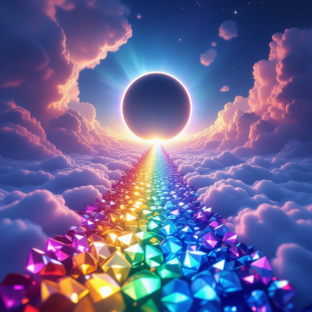 Rainbow Crystals Vanish Into Event Horizon with Molecular Ne...