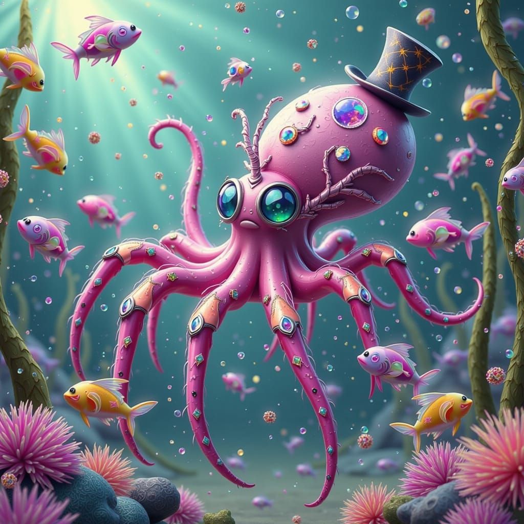 Surreal Underwater Encounter: Spider-Octopus Meets Mermaids ...