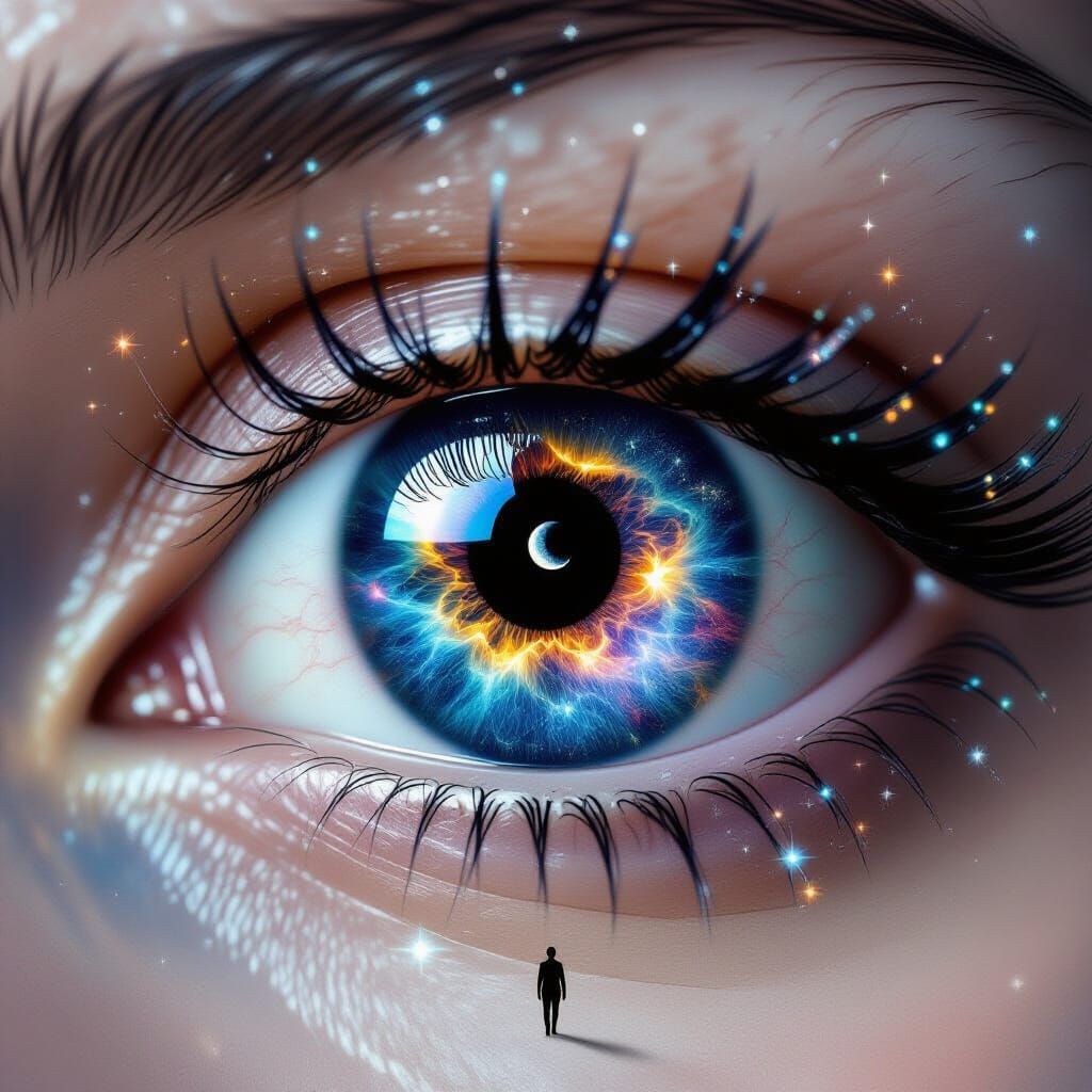 Cosmic Eye in Deep Space with Galaxy Iris