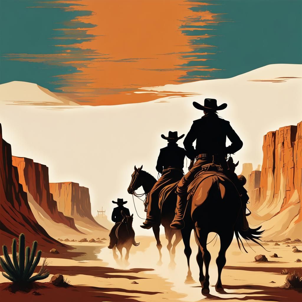 Cowboy Pirates on Desert Clipper Ship