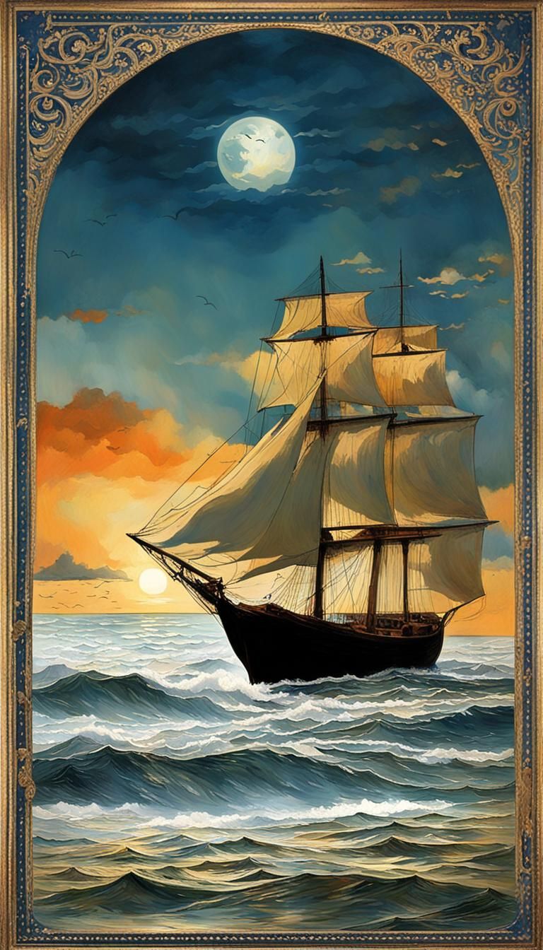 Peaceful Boat Journey on Calm Ocean