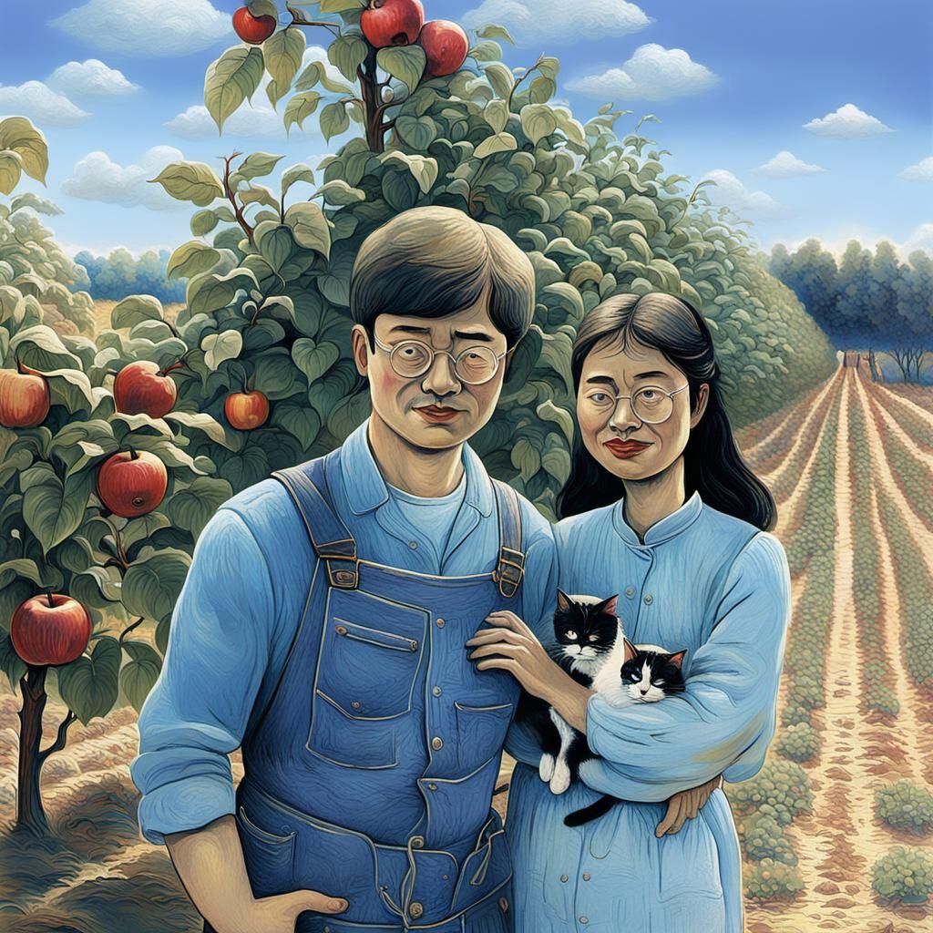 Communist Propaganda Poster: Farm Scene in Beksiński Style