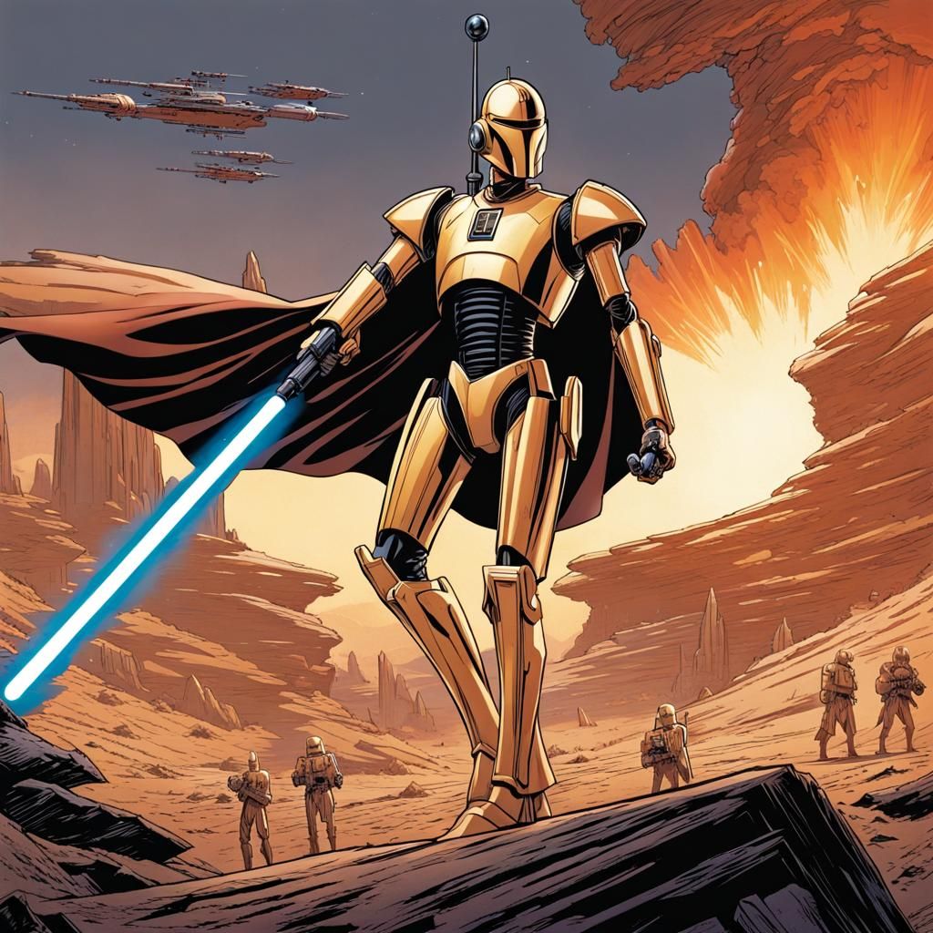Heroic Star Wars B1 Battle Droid Comic Art