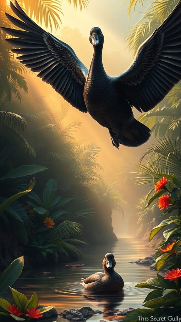 Egyptian spring time black Goose