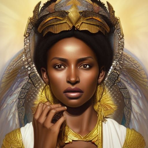 Ethiopian Queen as Archangel Portrait