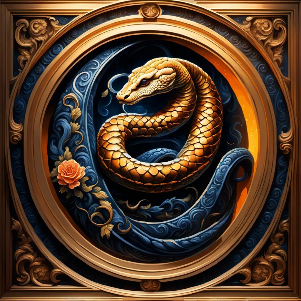 Baroque Ouroboros Masterpiece in Splendid Golden Light