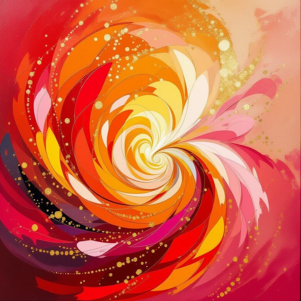 Vibrant Abstract Expressionist Painting of Love