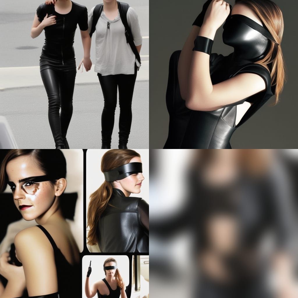 Person with Black Leather Blindfold Portrait