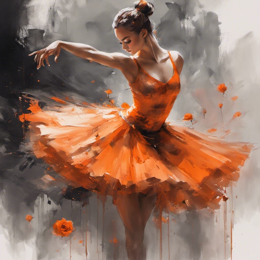 Elegant Ballerina Portrait in Watercolor Style