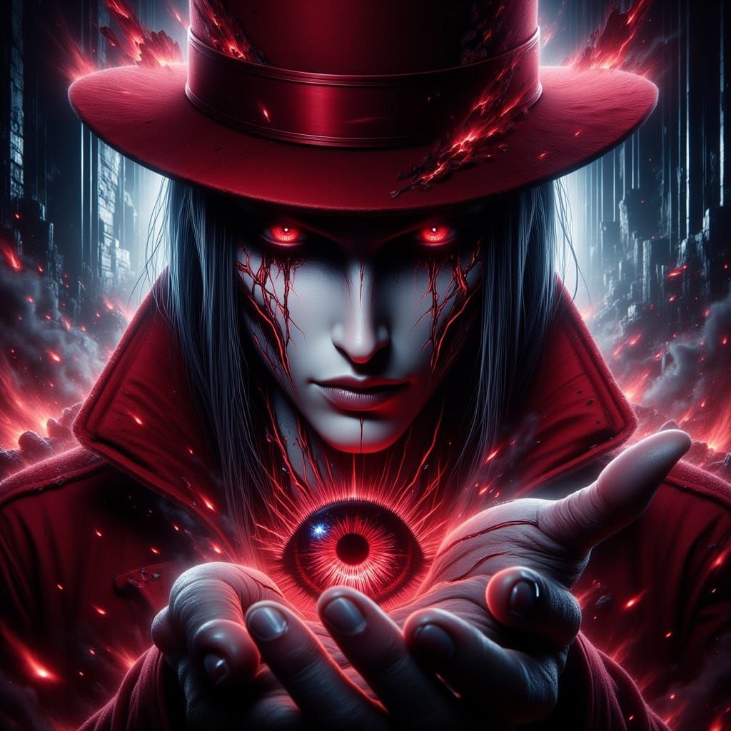 Alucard from Hellsing in Graphic Novel Style