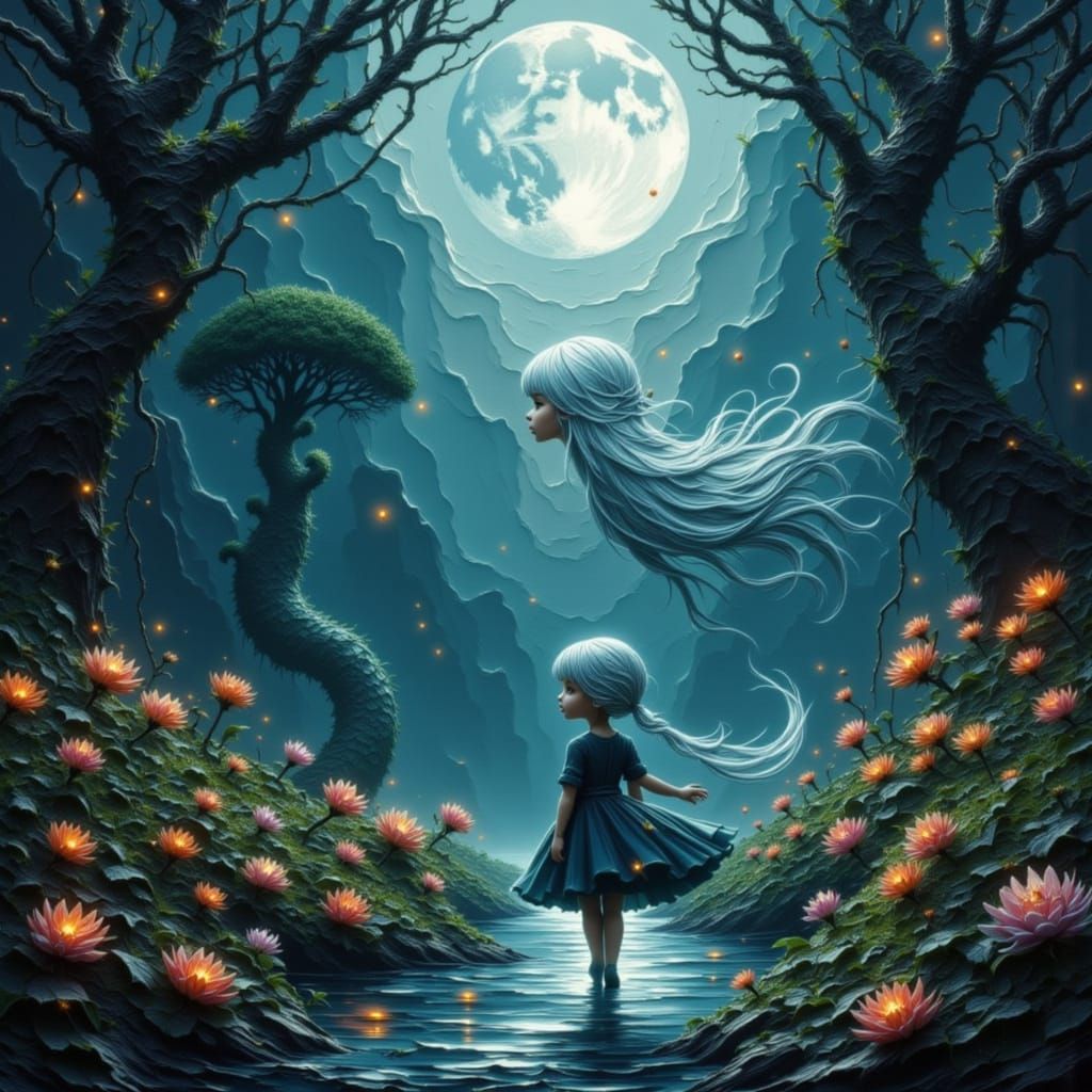 Moonlit Forest with Fantastical Moonchild