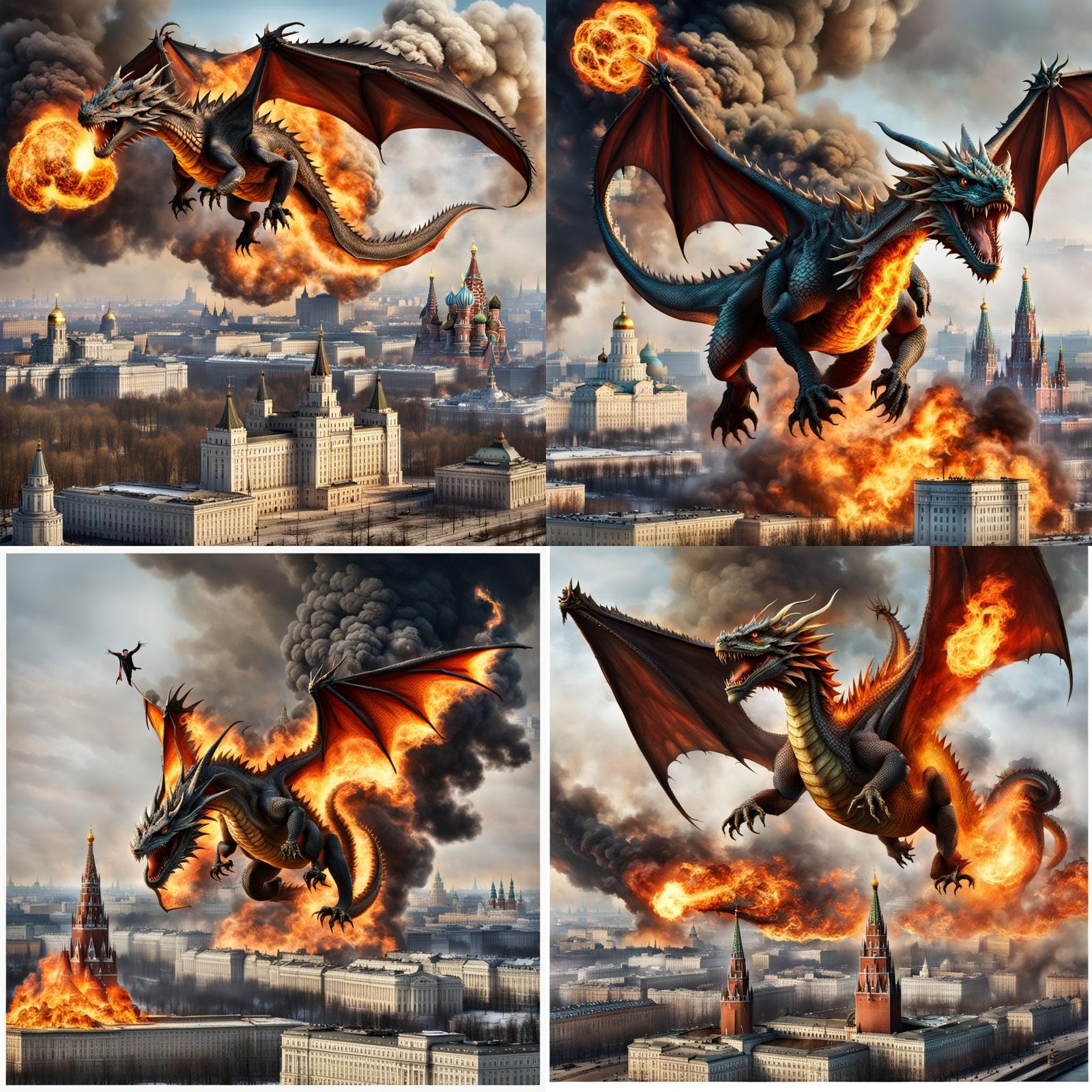 Fire Dragon Over Burning Moscow
