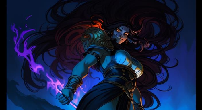 Goddess of Mischief in Frazetta-Inspired Fantasy Art