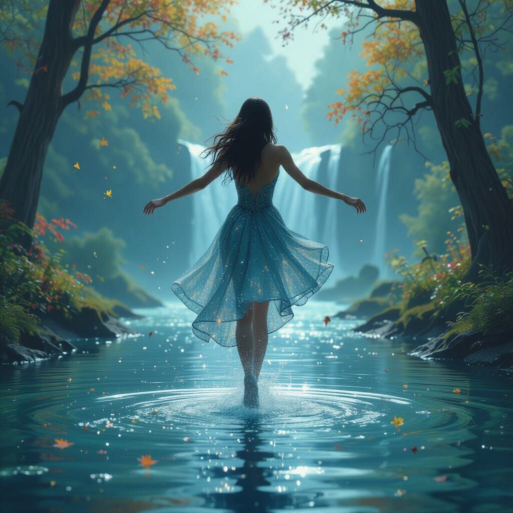 Diamond Book in Luminescent Baroque Autumn Landscape