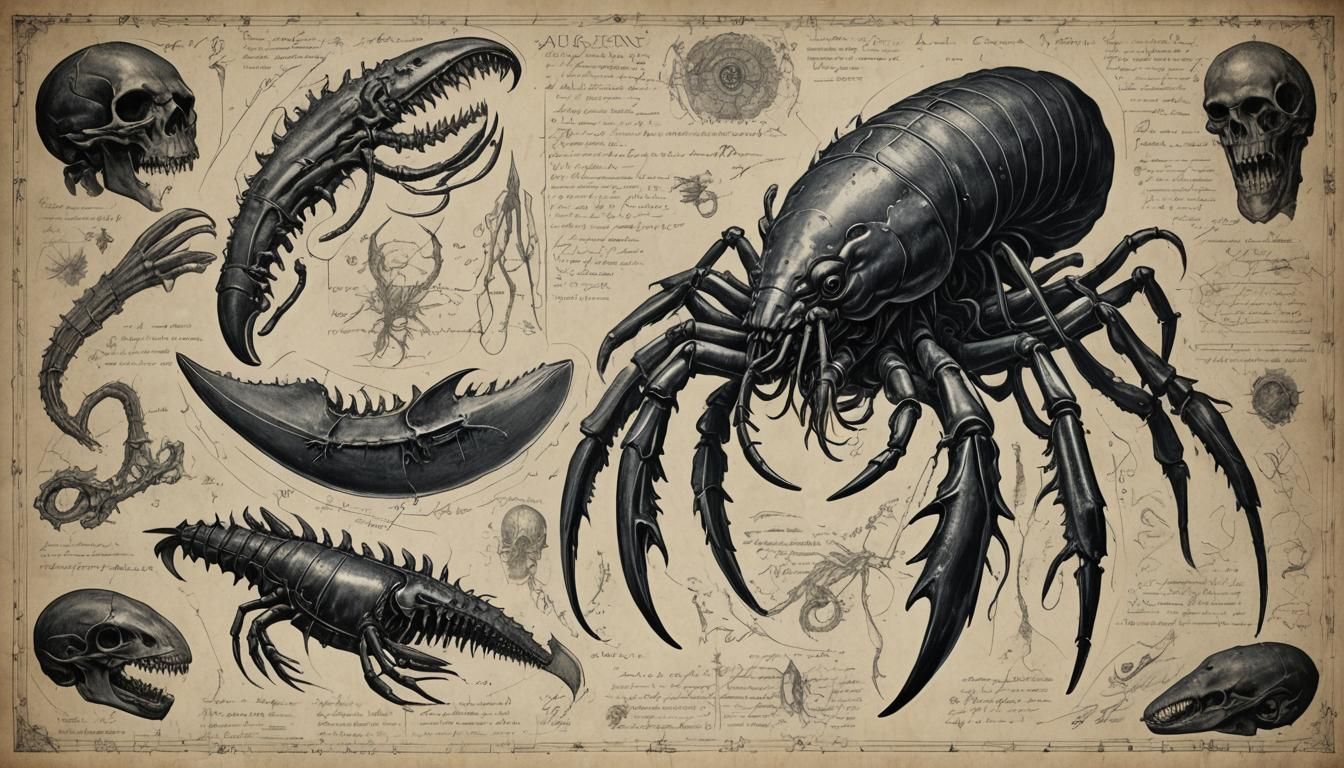 Anatomical Blueprint of a Lovecraftian Horror Creature