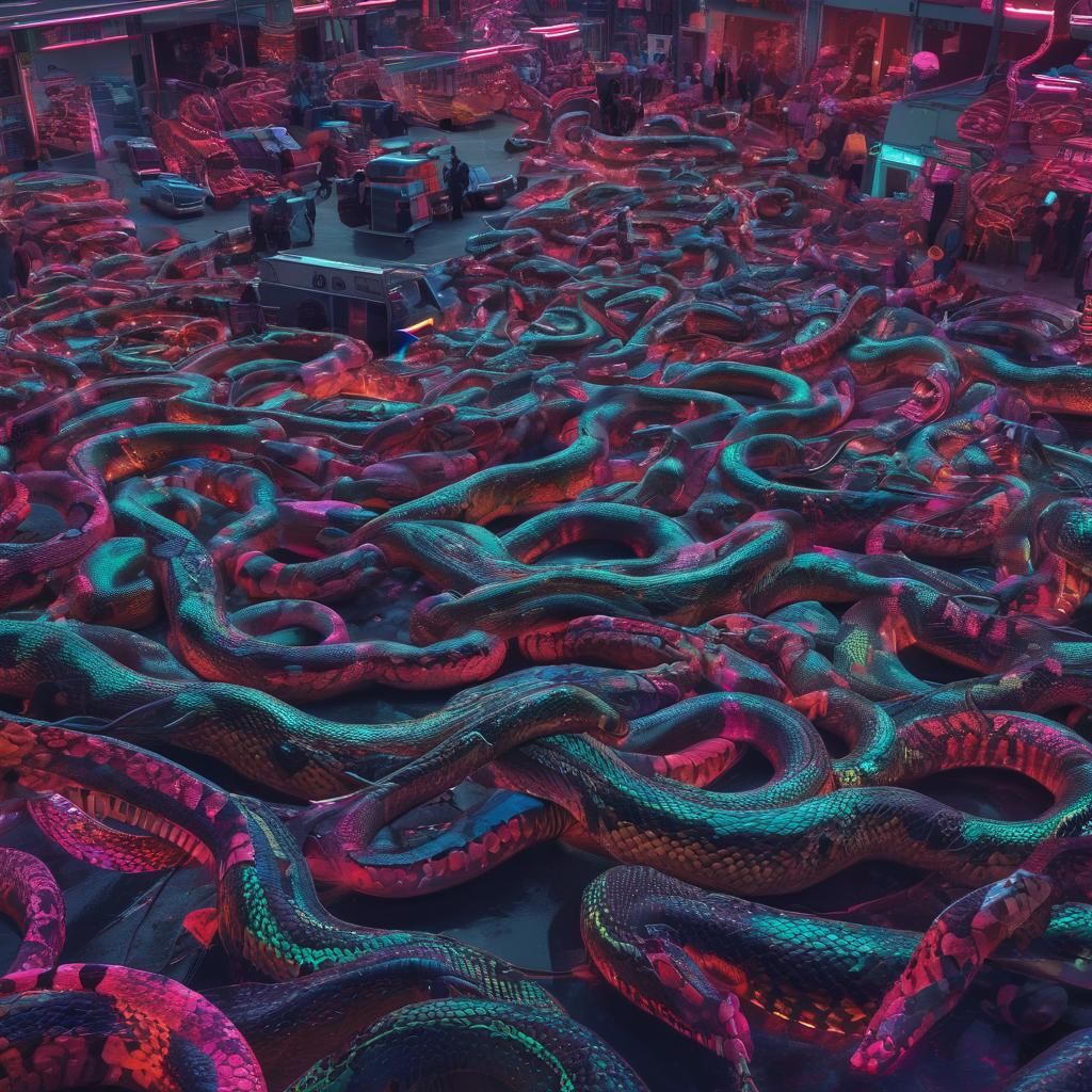 Giant Cobra Slithers Through Car Dealership