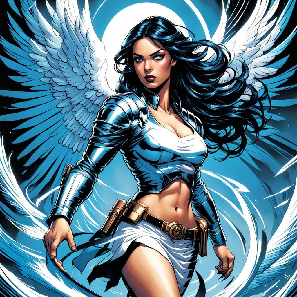 Naughty Guardian Angel in Comic Book Style