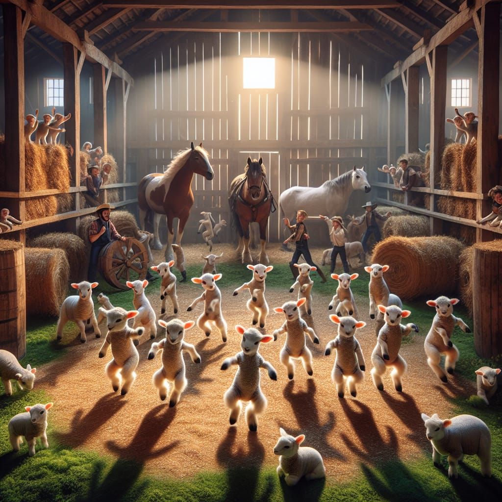 Adorable Baby Lambs Steal the Show at Vintage Barn Line Danc...