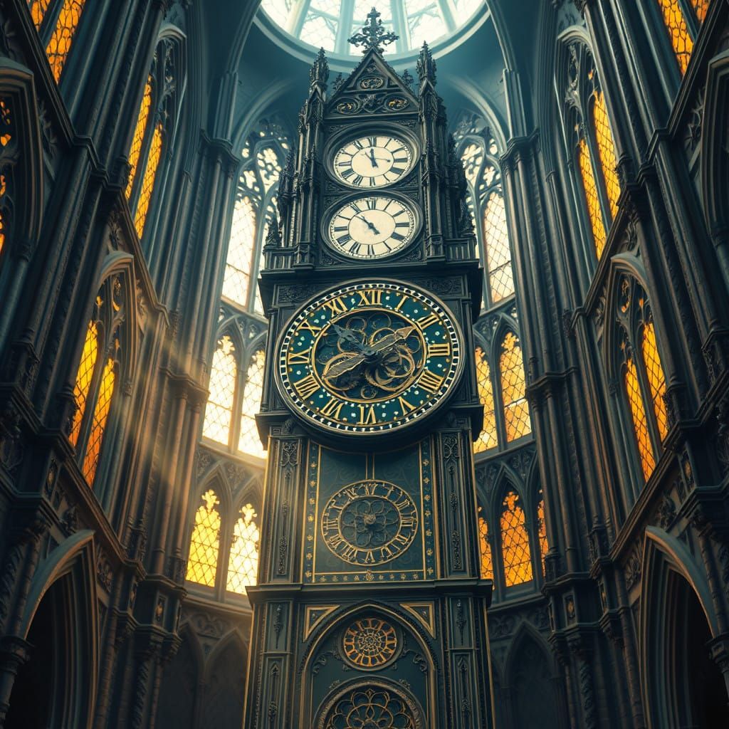Majestic Clock Tower in Gothic Style