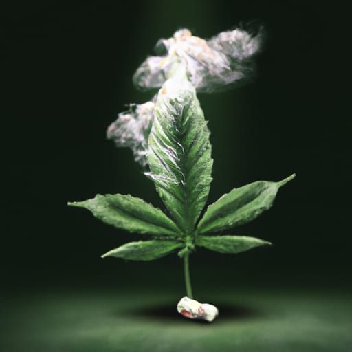 Ganja Flower and Smoke Digital Painting