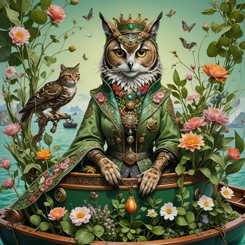 Owl and Cat in Pea Green Boat, Pop Art