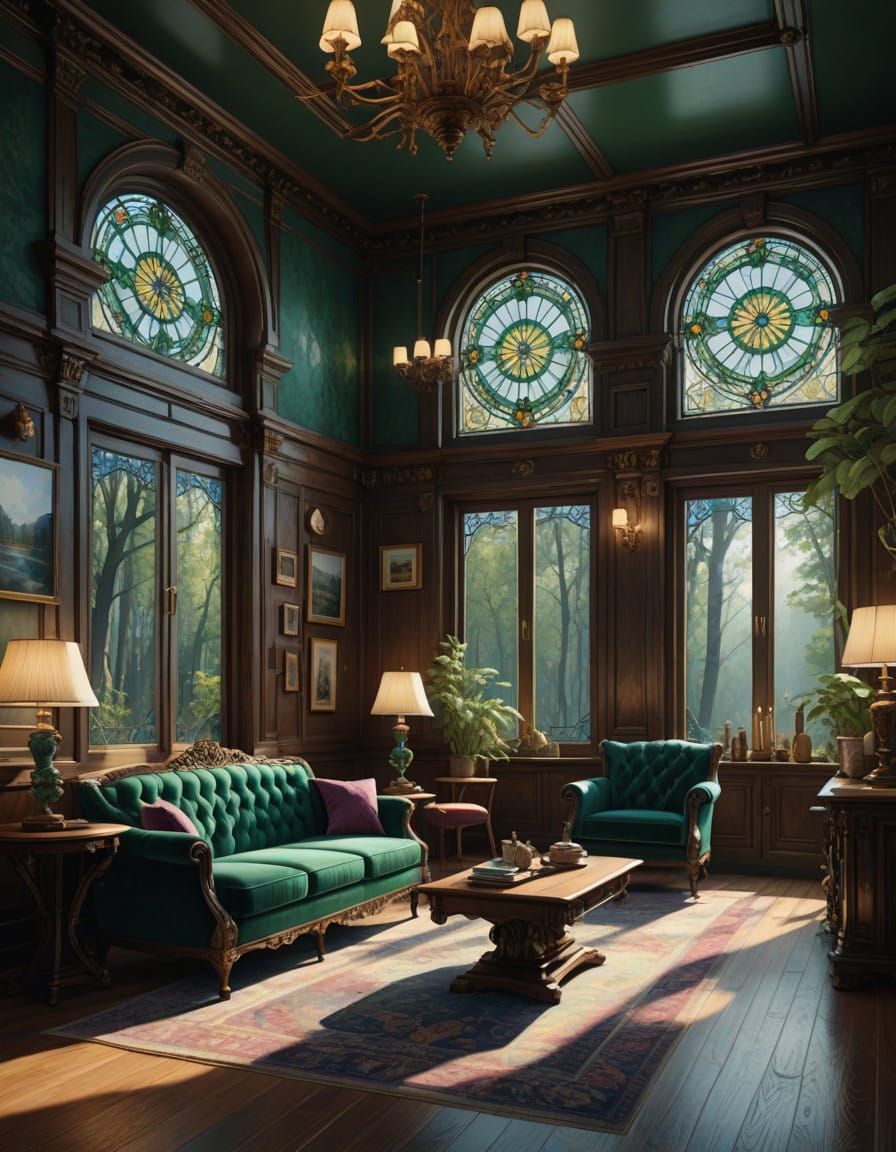 Ethereal Victorian-Era Coffee Shop in Dreamlike Whimsy