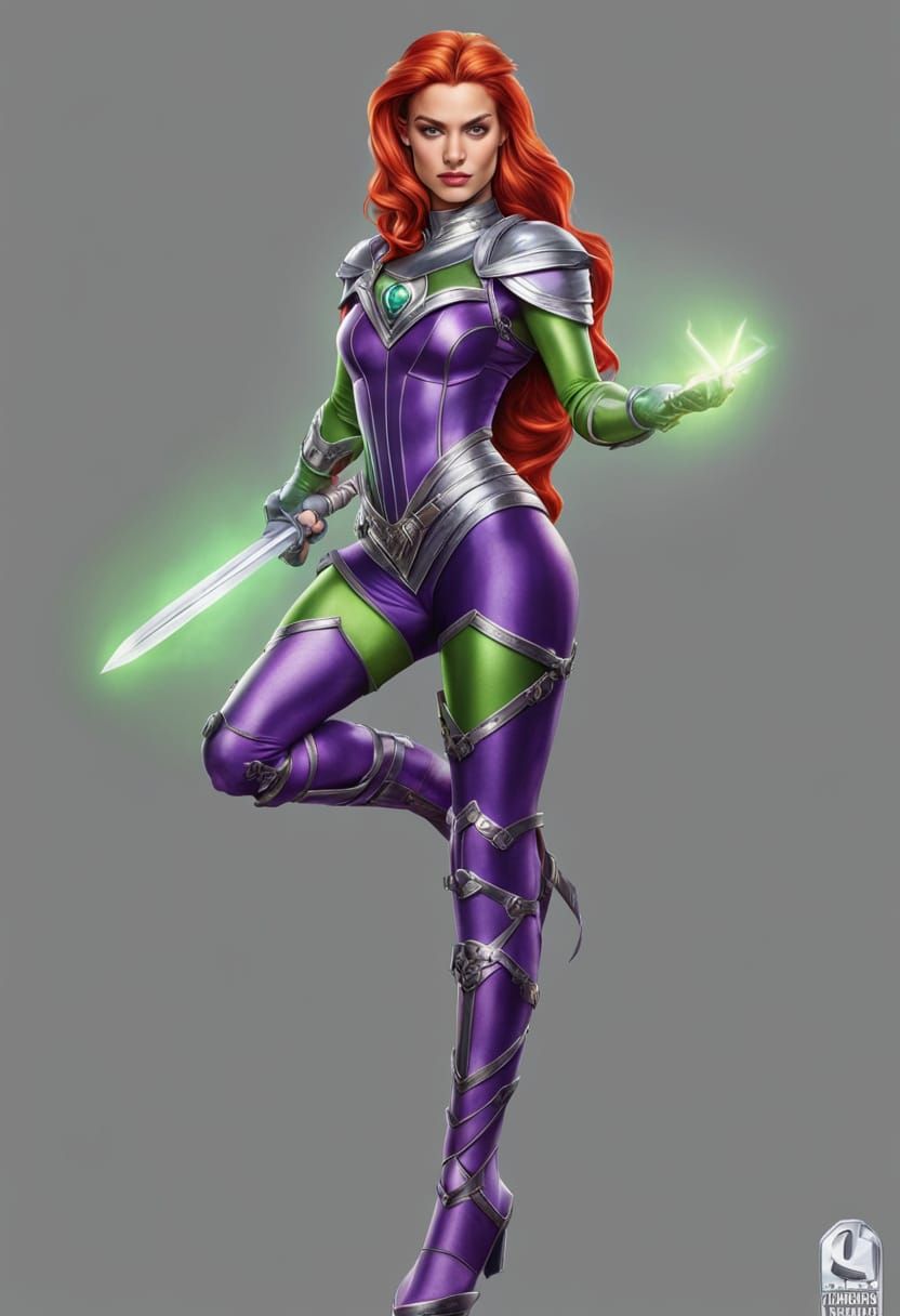 Lily James as Starfire in Armor