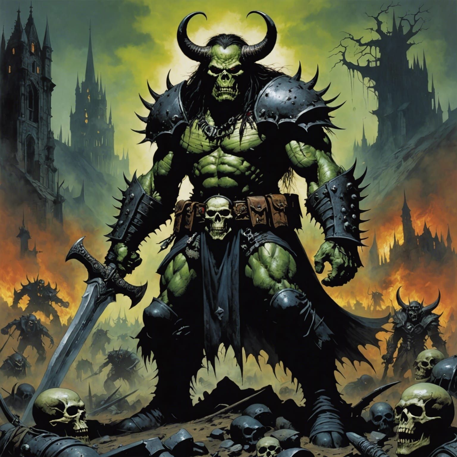 Grimdark Illustration in Comic Book Style