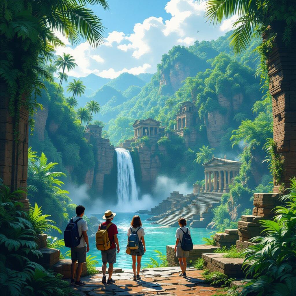 Roman Ruins Meet Tropical Jungle in Vivid Detail