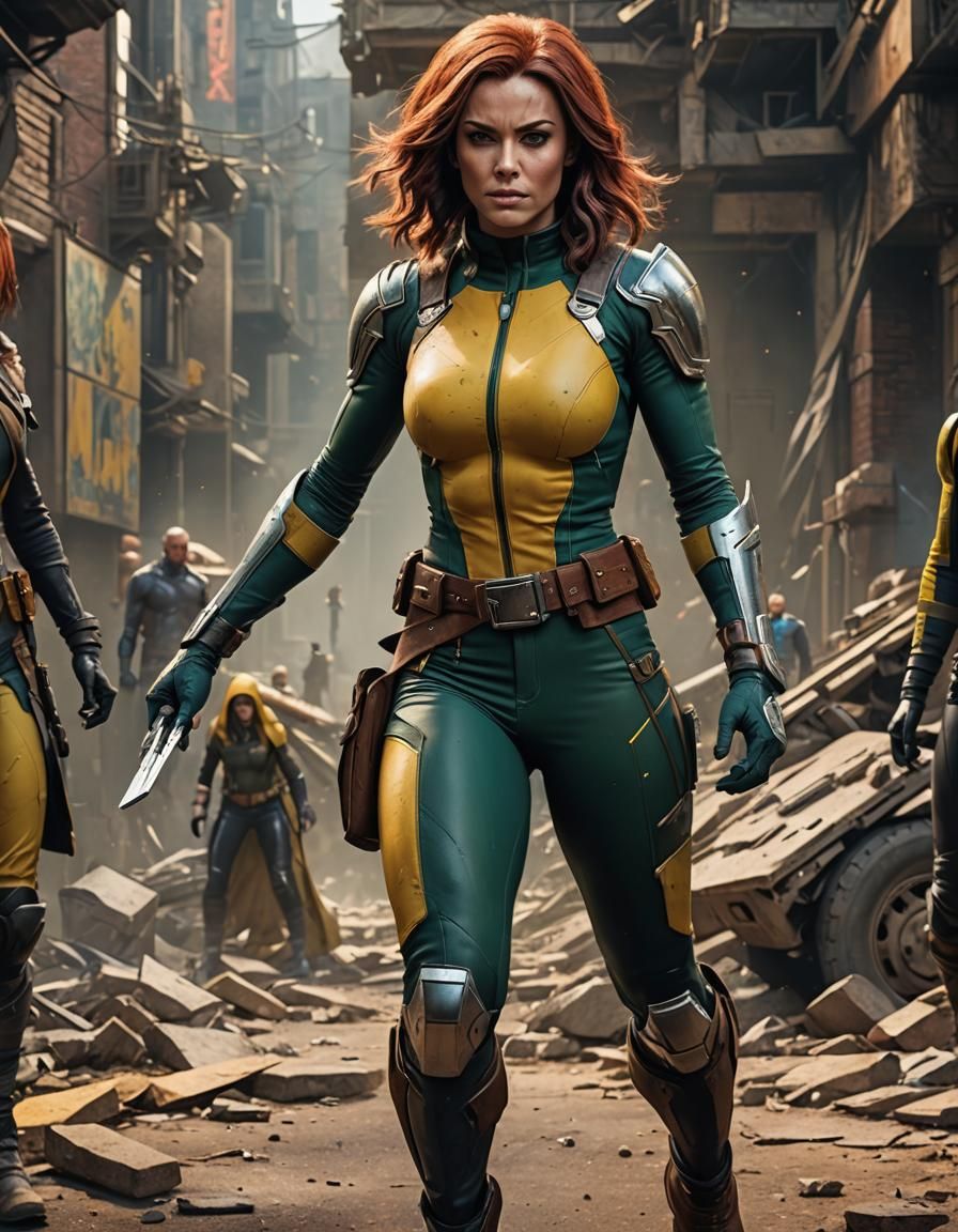 Rogue from X-Men in Detailed Matte Painting