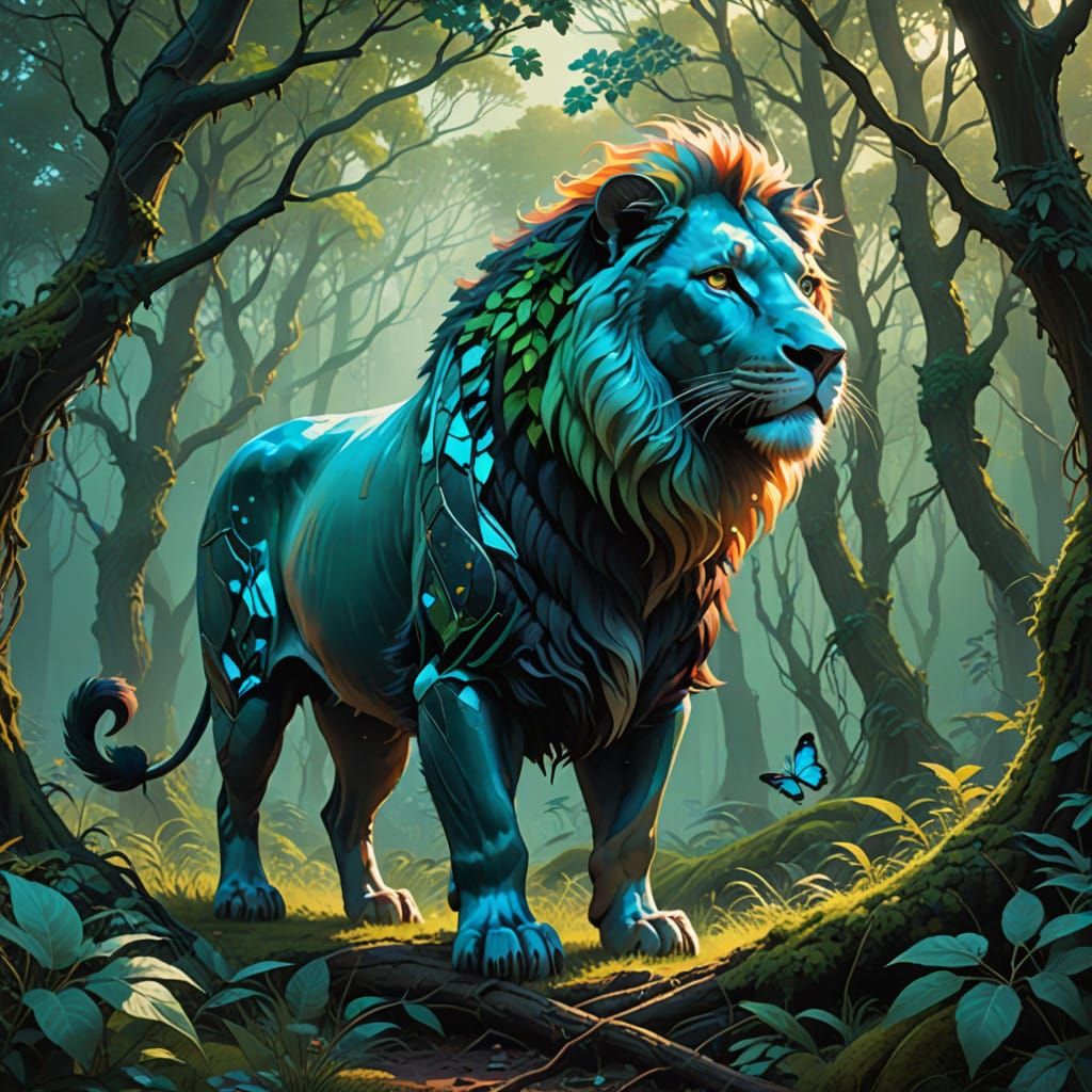 Regal Lion-Pig Hybrid Reigns Over German Forest