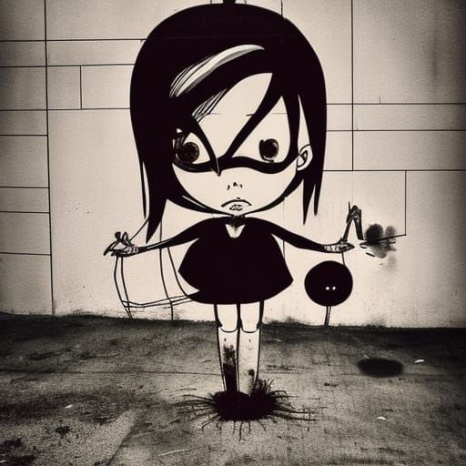 Creepy Girl in Haunted City, Miyazaki Style