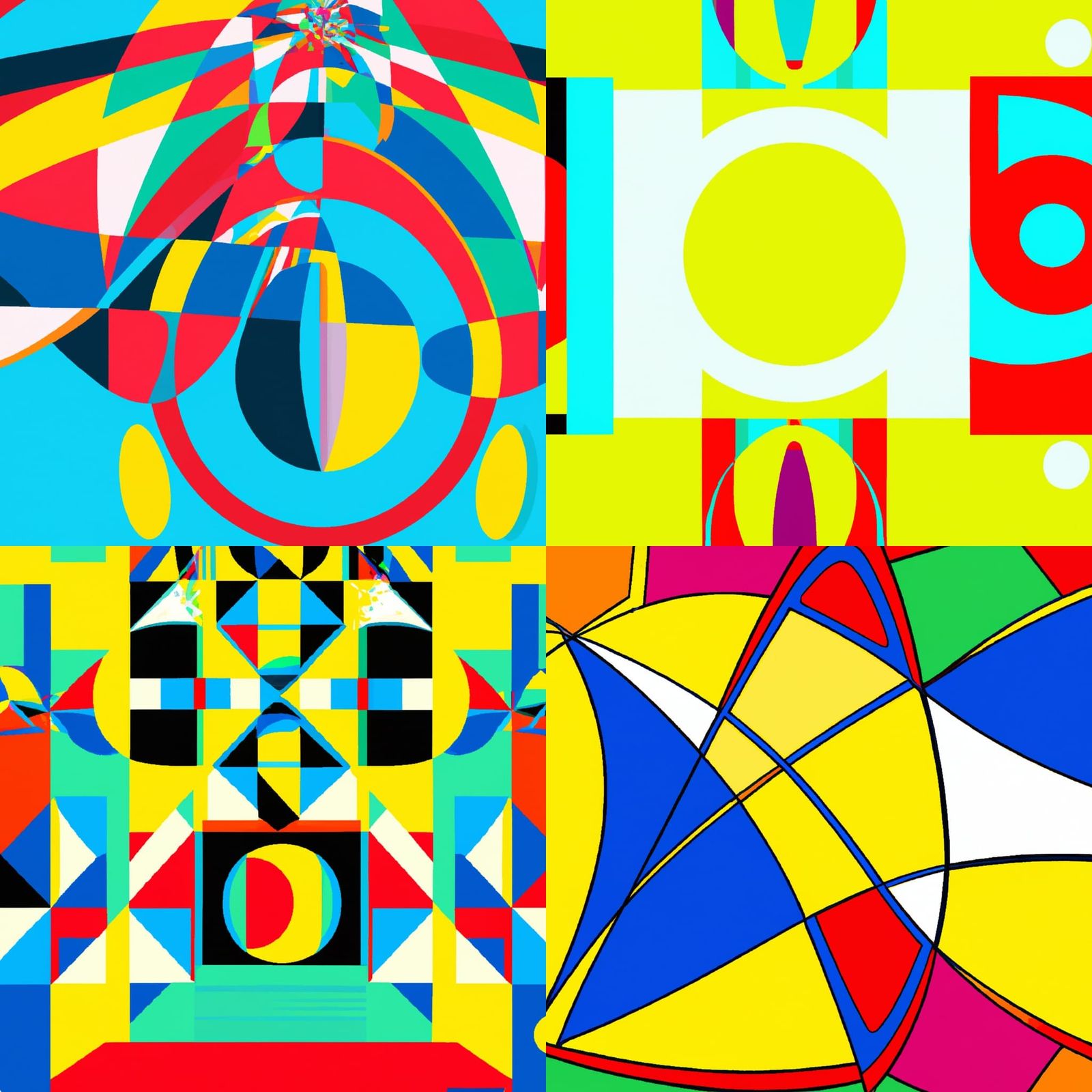 Geometric Pop Art Screen Print in 8k Resolution